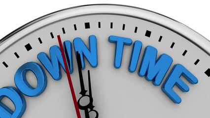 Down Time Clock Break Rest Pause Vacation Holiday Stop Work 3d Animation