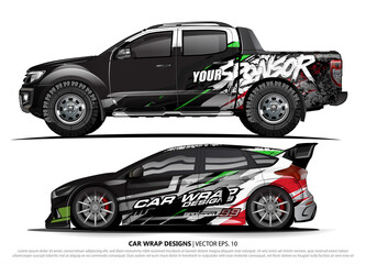 car livery Graphic vector. abstract racing shape design for vehicle vinyl wrap background 
