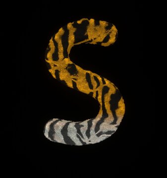 Furry Tiger Themed Font Letter S