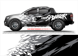 Race car wrap design vector for vehicle vinyl sticker and automotive decal livery
