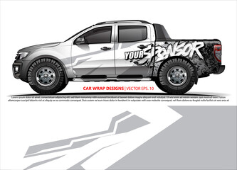 Race car wrap design vector for vehicle vinyl sticker and automotive decal livery
