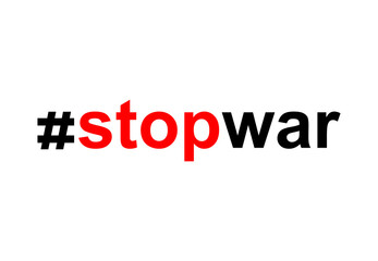 Fototapeta na wymiar Hashtag stop war. #stopwar symbol. no war sign. Opposition to military action. Peace icon