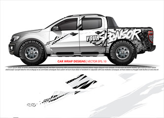 Race car wrap design vector for vehicle vinyl sticker and automotive decal livery
