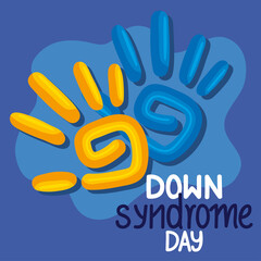 Obraz premium down syndrome day handprints
