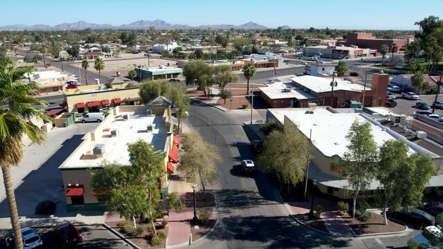 Flying over the palms in Casa Grande Arizona