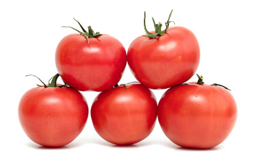 Red tomato on a white background. For grocery stores.