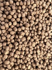 close up dry animal food texture