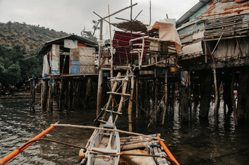 Fototapeta premium site on the river site pier ladder pier