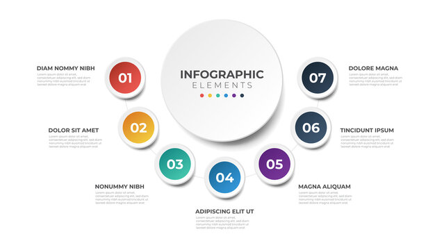 7 points circular sequence element of infographic, presentation, etc.