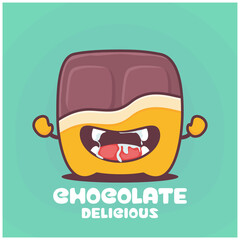 chocolate cartoon. sweet food vector illustration