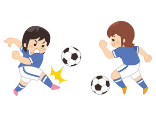 サッカー選手の女性　サッカー部