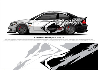 car wrap design. simple lines with abstract background vector concept for vehicle vinyl wrap and automotive decal livery