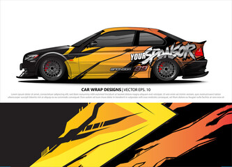 car wrap design. simple lines with abstract background vector concept for vehicle vinyl wrap and automotive decal livery