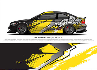 car wrap design. simple lines with abstract background vector concept for vehicle vinyl wrap and automotive decal livery