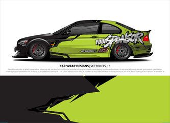 car wrap design. simple lines with abstract background vector concept for vehicle vinyl wrap and automotive decal livery