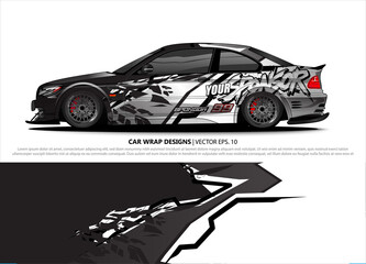 car wrap design. simple lines with abstract background vector concept for vehicle vinyl wrap and automotive decal livery