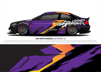 car wrap design. simple lines with abstract background vector concept for vehicle vinyl wrap and automotive decal livery