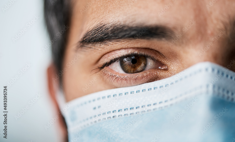 Canvas Prints When will we see an end to this pandemic. Portrait of a man wearing a face mask.