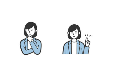 疑問、解決、ポイント、ビジネスパーソンセット