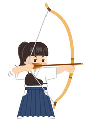 弓道家の女性　弓道部　部活動