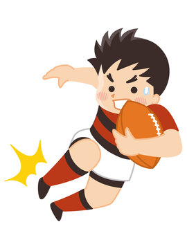 ラグビー選手の男性　ラガーマン　ラグビー部　部活動