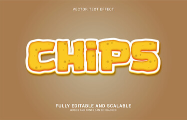 editable text effect, Chips style