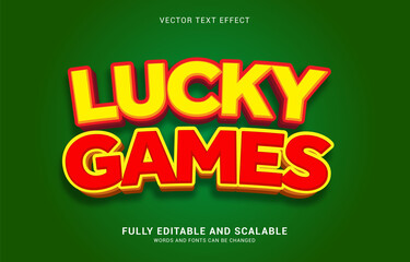 editable text effect, Lucky Games style