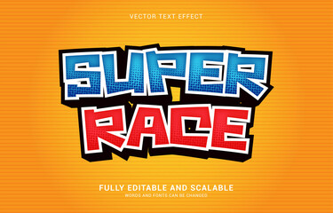 editable text effect, Super Race style