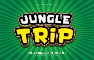 Fototapeta premium editable text effect, Jungle Trip style