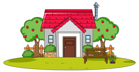 Doodle house cartoon design