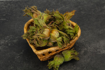 Hazel nuts in the basket