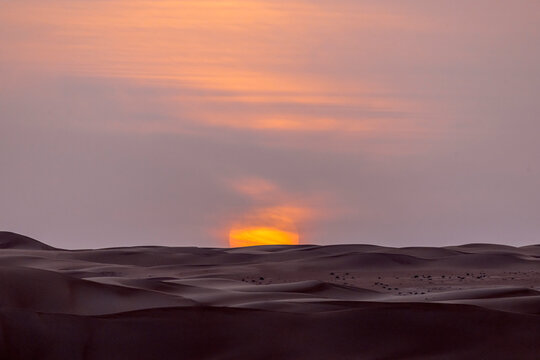 sunset in the Wahiba Desert