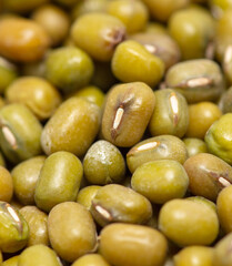 Mung beans as a background.