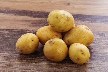 Raw small organic baby potato