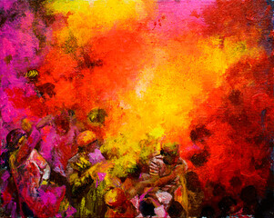 Obraz na płótnie Canvas Holi festival painting Festival of color