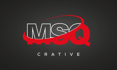 MSQ creative letters logo with 360 symbol vector art template design	