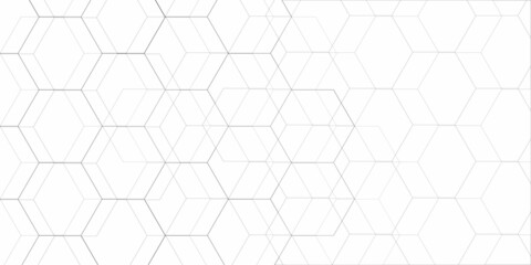 Abstract background with seamless pattern with hexagons . Modern and geometric background in illustration design with hexagonal background. Digital geometric abstraction with lines and dots .