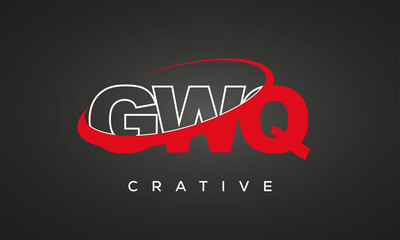 GWQ creative letters logo with 360 symbol vector art template design