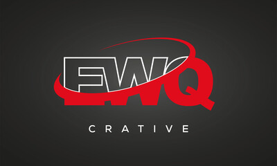 EWQ creative letters logo with 360 symbol vector art template design