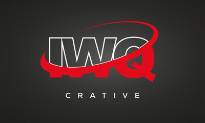 IWQ creative letters logo with 360 symbol vector art template design