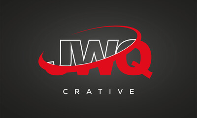 JWQ creative letters logo with 360 symbol vector art template design