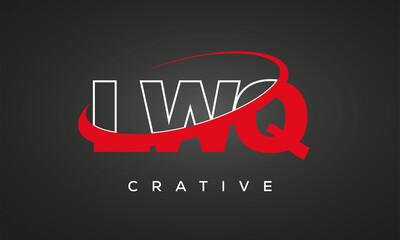 LWQ creative letters logo with 360 symbol vector art template design