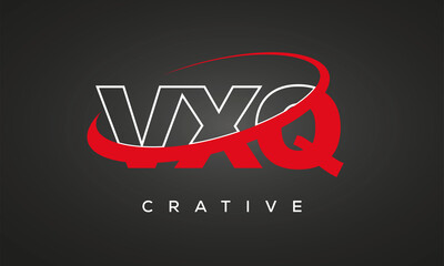 VXQ creative letters logo with 360 symbol vector art template design