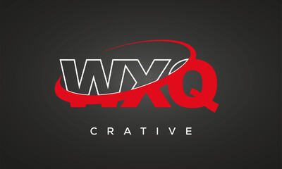 WXQ creative letters logo with 360 symbol vector art template design