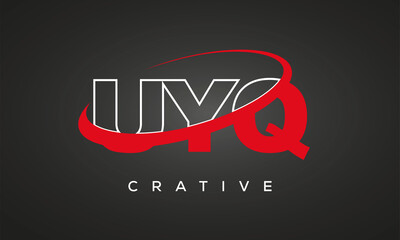 UYQ creative letters logo with 360 symbol vector art template design