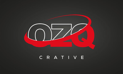 OZQ creative letters logo with 360 symbol vector art template design