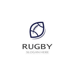 Rugby ball logo. Using a vector illustration template design concept. Can be used for sports logos and a team logo
