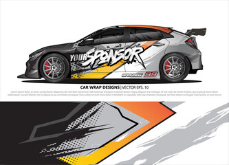 car wrap design. simple lines with abstract background vector concept for vehicle vinyl wrap and automotive decal livery
