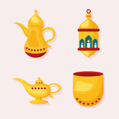 four ramadan kareem icons