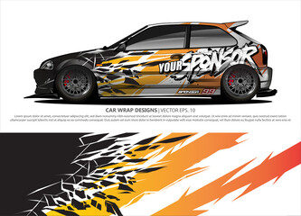 Fototapeta premium car wrap design. simple lines with abstract background vector concept for vehicle vinyl wrap and automotive decal livery 